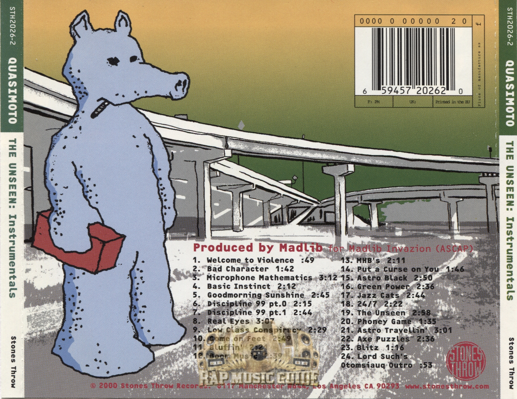 Quasimoto - The Unseen: Instrumentals: CD | Rap Music Guide